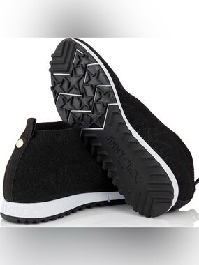 Jimmy Choo Norway Black Knit Sock Sneakers Slip On Men's EU 42.5 US 9.5